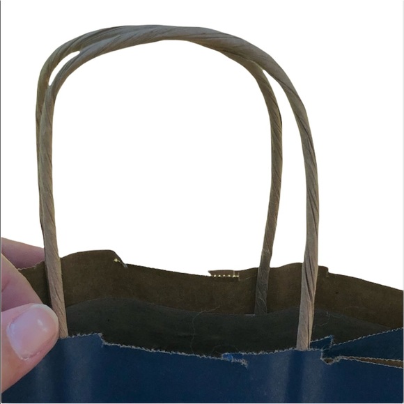 Navy Blue Kraft Tinted Paper Gift Shopping Bags 12 Pack CUB 8X4X10 Dozen - Picture 5 of 7